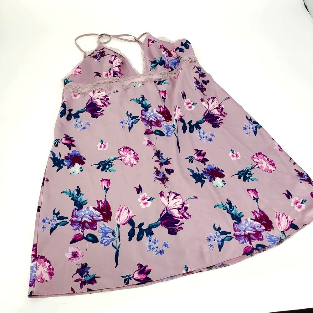 Victoria's Secret Women's XL Slip Dress Floral Lingerie Babydoll Lace V Neck